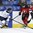 PLYMOUTH, MICHIGAN - APRIL 6: Canada's Meghan Agosta #2 and Finland's Jenni Hiirikoski #6 battle for the puck during semifinal round action at the 2017 IIHF Ice Hockey Women's World Championship. (Photo by Matt Zambonin/HHOF-IIHF Images)

